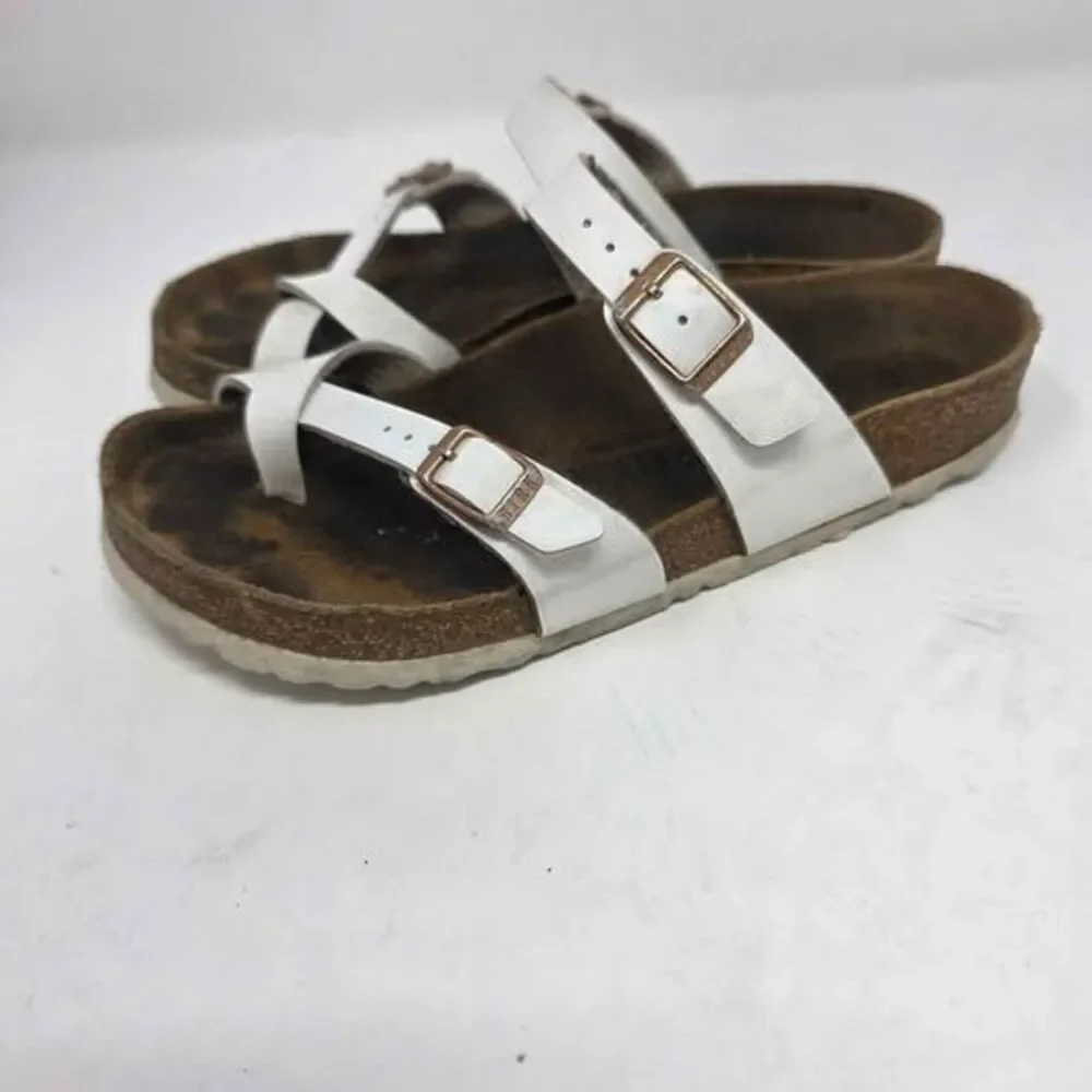 Birkenstock Mayari White Birko-Flor Sandals Women’s Size 38